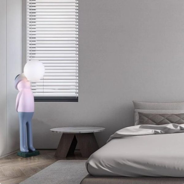 Đèn Sàn Tượng Hình Người Thổi Bóng Điêu Khắc Sáng Tạo Decor Phòng Khách Thời Trang