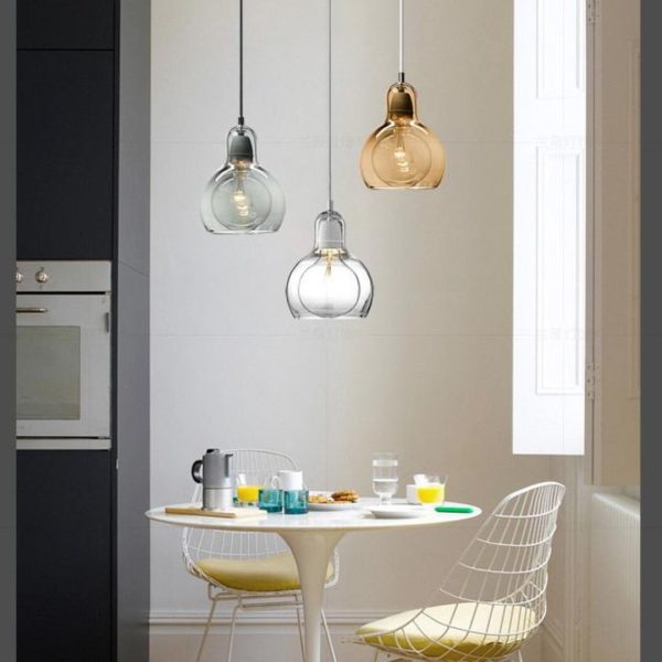 Đèn Thả Bóng Thuỷ Tinh Trong Suốt Cá Tinh Đơn Giản Decor Bàn Ăn, Nhà Hàng