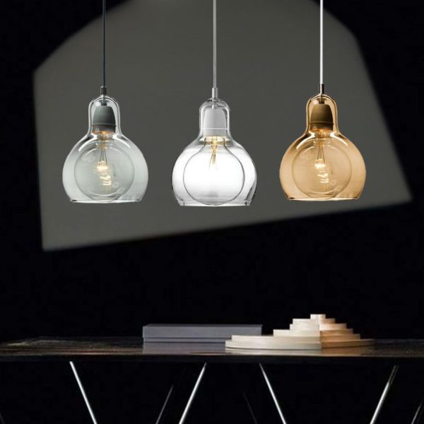 Đèn Thả Bóng Thuỷ Tinh Trong Suốt Cá Tinh Đơn Giản Decor Bàn Ăn, Nhà Hàng