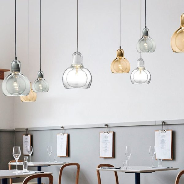 Đèn Thả Bóng Thuỷ Tinh Trong Suốt Cá Tinh Đơn Giản Decor Bàn Ăn, Nhà Hàng