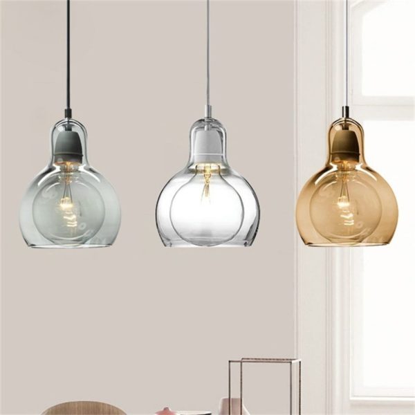 Đèn Thả Bóng Thuỷ Tinh Trong Suốt Cá Tinh Đơn Giản Decor Bàn Ăn, Nhà Hàng
