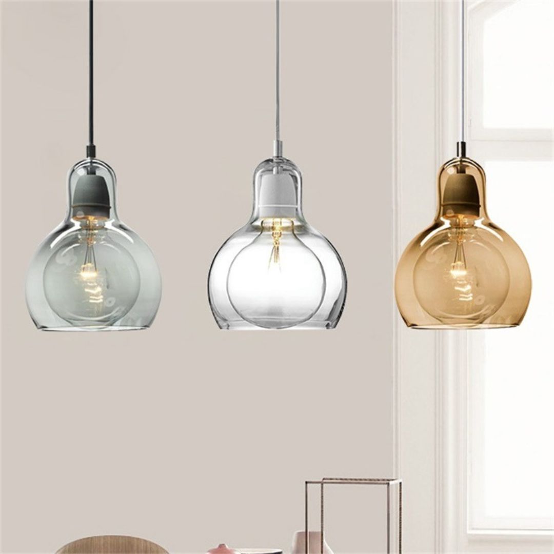 Đèn Thả Bóng Thuỷ Tinh Trong Suốt Cá Tinh Đơn Giản Decor Bàn Ăn, Nhà Hàng