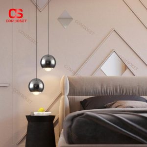 Đèn Thả Quả Bóng Tròn Nhôm Nhỏ Gọn Tối Giản Decor Phòng Bếp, Đầu Giường Ngủ Hiện Đại