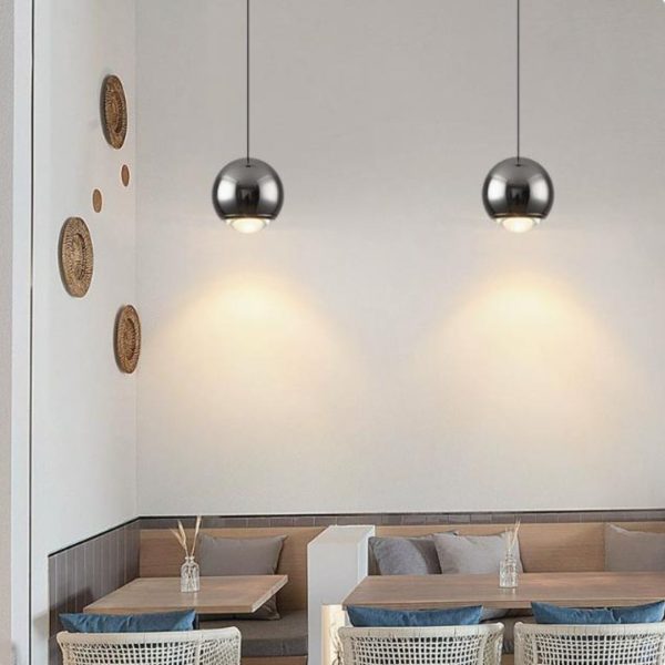 Đèn Thả Quả Bóng Tròn Nhôm Nhỏ Gọn Tối Giản Decor Phòng Bếp, Đầu Giường Ngủ Hiện Đại