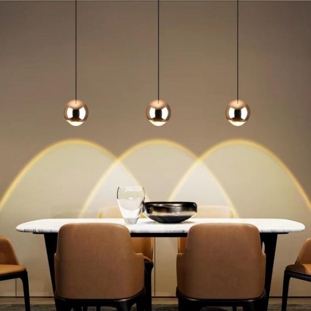 Đèn Thả Quả Bóng Tròn Nhôm Nhỏ Gọn Tối Giản Decor Phòng Bếp, Đầu Giường Ngủ Hiện Đại