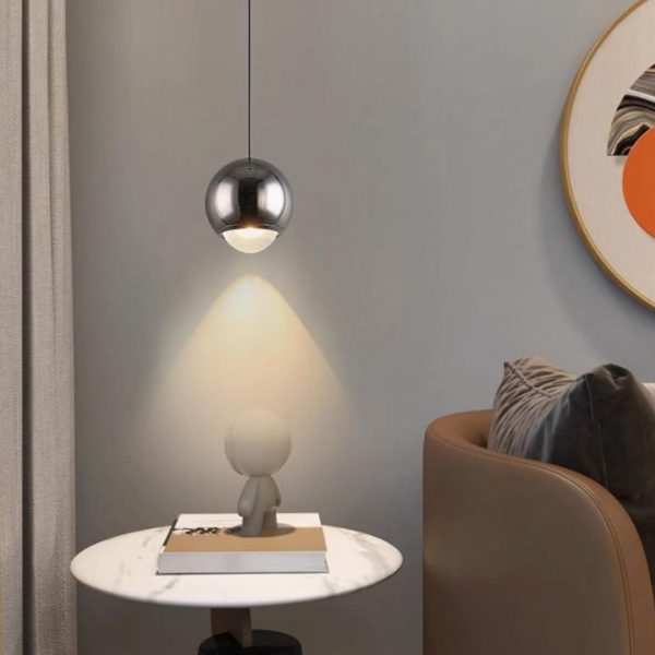 Đèn Thả Quả Bóng Tròn Nhôm Nhỏ Gọn Tối Giản Decor Phòng Bếp, Đầu Giường Ngủ Hiện Đại