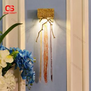 Đèn Tường Đồng Pha Lê Thủ Công Trang Trí Không Gian Nội Thất Hiện Đại Phòng Khách, Phòng Ngủ