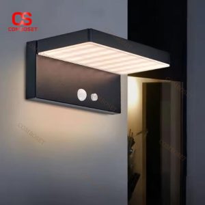 Đèn Tường Năng Lượng Mặt Trời Khung Nhôm Hình Học Chữ L Chống Thấm Nước Tốt, Decor Sân Vườn