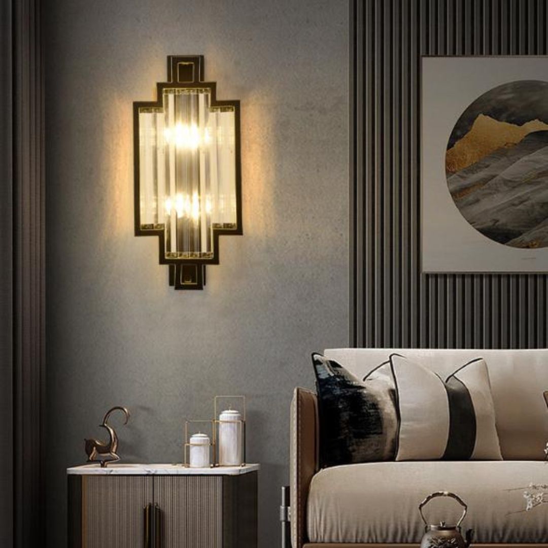 Đèn Tường Sắt Pha Lê Phòng Ngủ, Phòng Khách, Lối Đi Thiết Kế Trung Hoa Cổ Điển