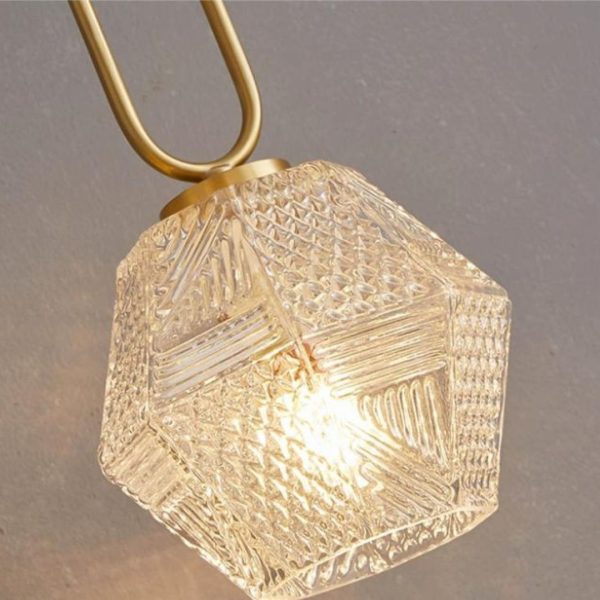 Đèn Tường Thuỷ Tinh Hình Lục Giác Chiếu Sáng Phòng Ngủ Có 3 Chế Độ Sáng Hiện Đại