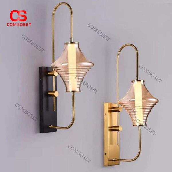Đèn Tường Thuỷ Tinh Tối Giản Phong Cách Trung Quốc Trang Hoàng Phòng Khách Cổ Điển