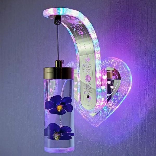 Đèn Tường Trái Tim Hoa Lá Màu Sắc Decor Phòng Ngủ Hội Trường, Phòng Khách, Lối Đi Cầu Thang