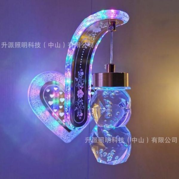 Đèn Tường Trái Tim Hoa Lá Màu Sắc Decor Phòng Ngủ Hội Trường, Phòng Khách, Lối Đi Cầu Thang