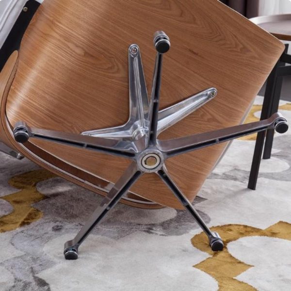 Ghế Lười Da Bò Kèm Bàn Để Chân Xoay 360 Độ Sang Trọng Thiết Kế Ý Thư Giãn Nghỉ Ngơi, Đọc Sách