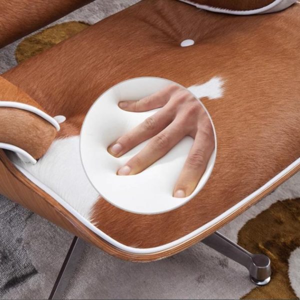 Ghế Lười Da Bò Kèm Bàn Để Chân Xoay 360 Độ Sang Trọng Thiết Kế Ý Thư Giãn Nghỉ Ngơi, Đọc Sách