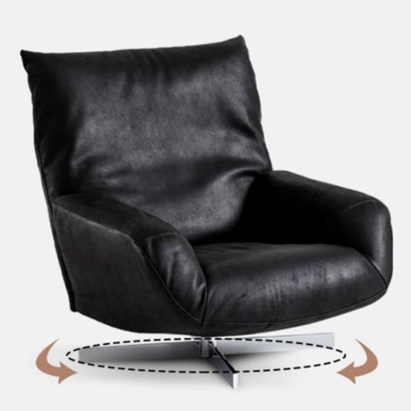 Ghế Sofa Đơn Vải Nỉ Màu Xanh Đen Tối Giản Xoay 360 Độ Hiện Đại Decor Phòng Khách