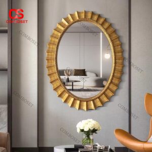 Gương Treo Tường Châu Âu Hình Bầu Dục Trang Trí Bàn Trang Điểm, Phòng Tắm, Khách Sạn