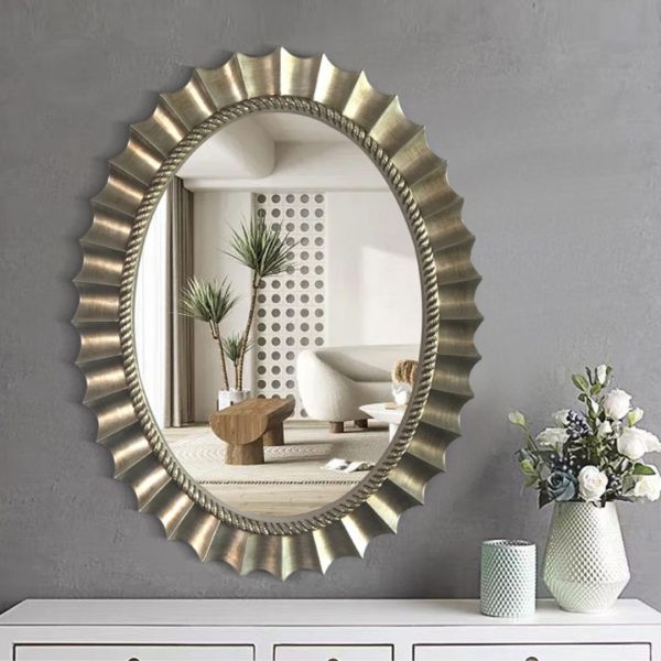 Gương Treo Tường Châu Âu Hình Bầu Dục Trang Trí Bàn Trang Điểm, Phòng Tắm, Khách Sạn