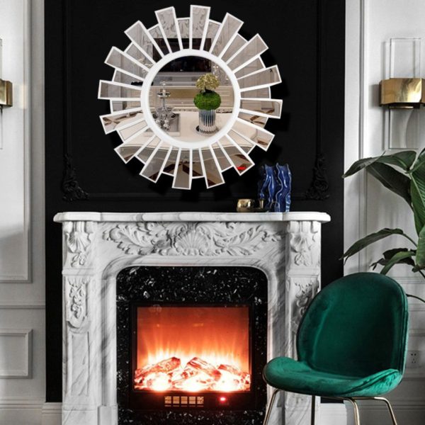 Gương Treo Tường Hình Mặt Trời Sang Trọng Cổ Điển Decor Phòng tắm, Phòng Khách Biệt Thự Hoàng Gia