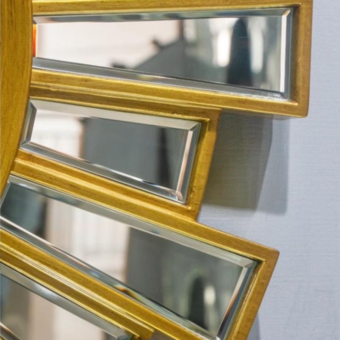 Gương Treo Tường Hình Mặt Trời Sang Trọng Cổ Điển Decor Phòng tắm, Phòng Khách Biệt Thự Hoàng Gia