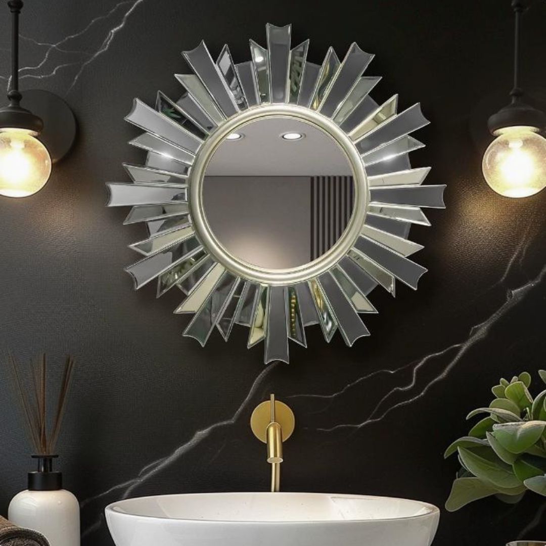 Gương Treo Tường Hình Mặt Trời Phong Cách Hiện Đại Châu Âu Decor Phòng Tắm