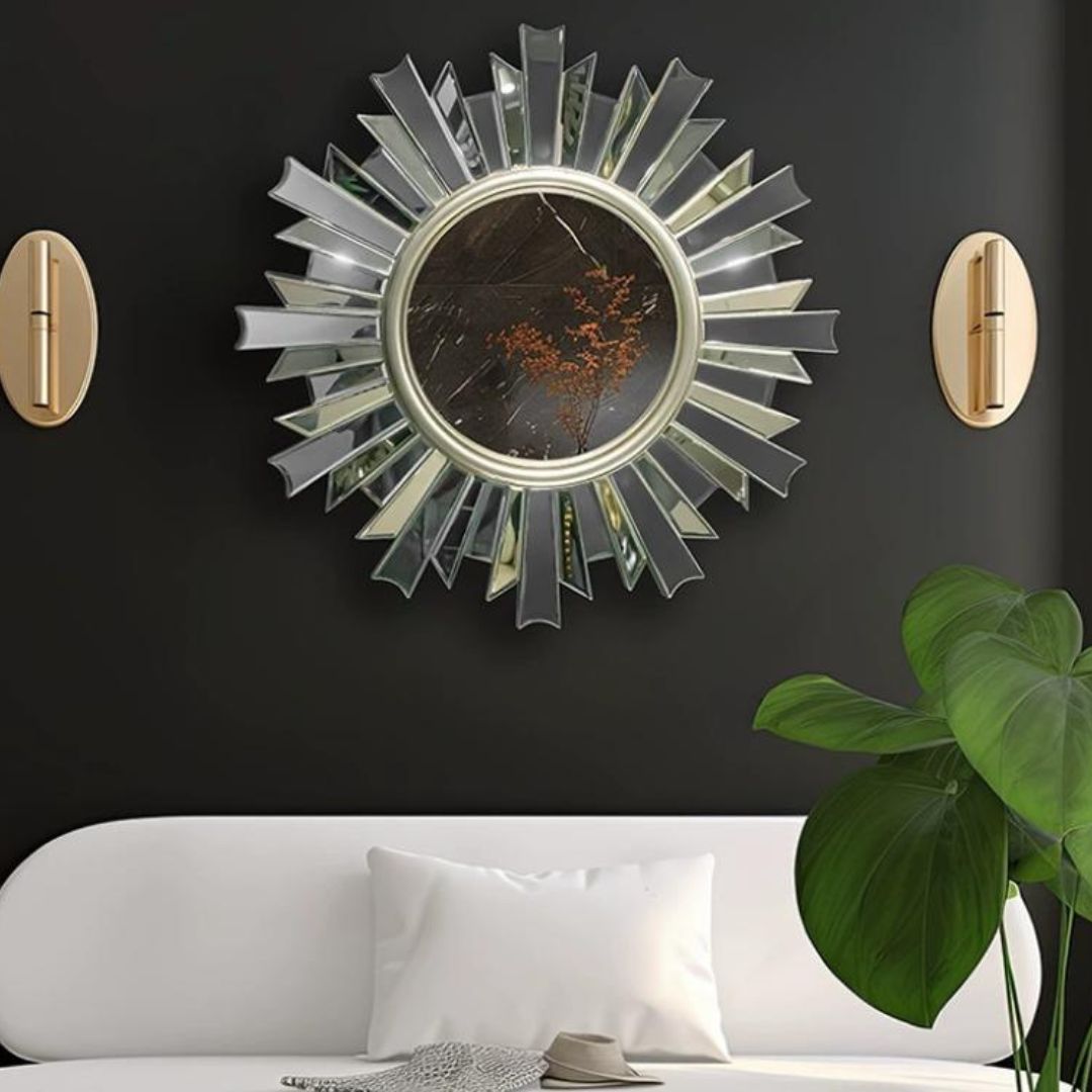 Gương Treo Tường Hình Mặt Trời Phong Cách Hiện Đại Châu Âu Decor Phòng Tắm