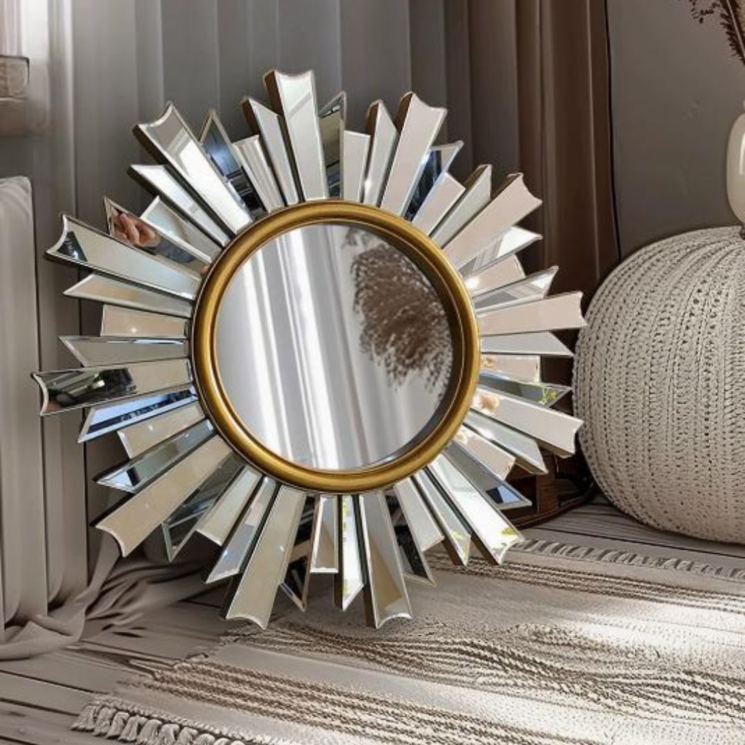 Gương Treo Tường Hình Mặt Trời Phong Cách Hiện Đại Châu Âu Decor Phòng Tắm