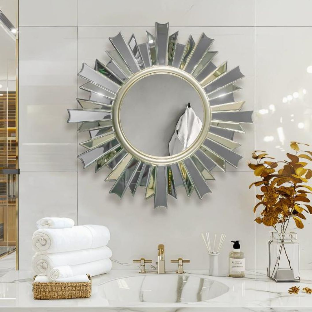 Gương Treo Tường Hình Mặt Trời Phong Cách Hiện Đại Châu Âu Decor Phòng Tắm