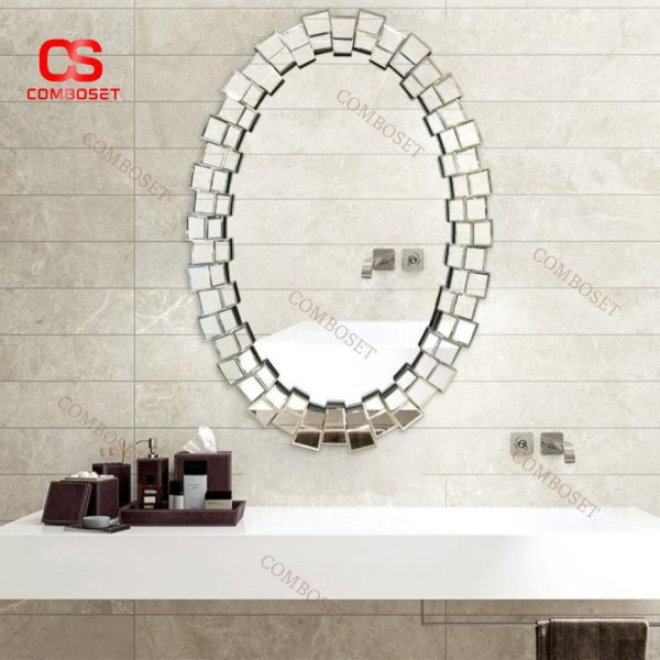Gương Treo Tường Phòng Tắm Hình Bầu Dục Sang Trọng Trang Trí Khách Sạn, Căn Hộ Chung Cư