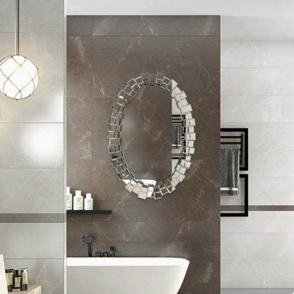 Gương Treo Tường Phòng Tắm Hình Bầu Dục Sang Trọng Trang Trí Khách Sạn, Căn Hộ Chung Cư