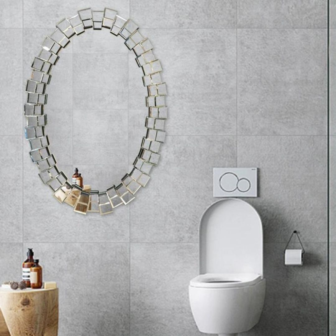 Gương Treo Tường Phòng Tắm Hình Bầu Dục Sang Trọng Trang Trí Khách Sạn, Căn Hộ Chung Cư