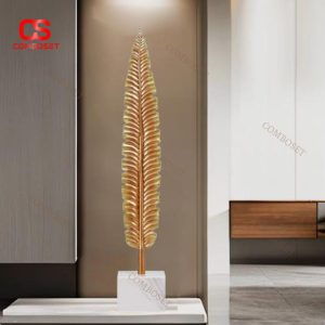 Tượng Trang Trí Hình Chiếc Lá Decor Phòng Khách, Quà Tặng Tân Gia Sang Trọng Ý nghĩa