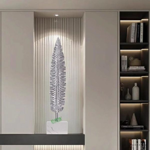 Tượng Trang Trí Hình Chiếc Lá Decor Phòng Khách, Quà Tặng Tân Gia Sang Trọng Ý nghĩa