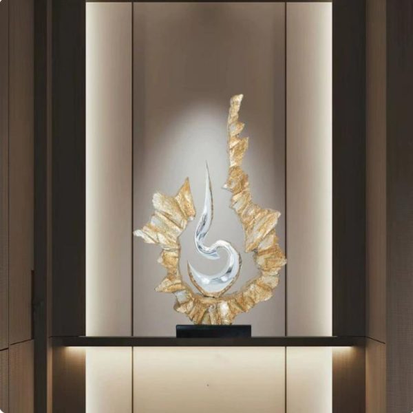Tượng Trang Trí Hình Đóm Lửa Decor Không Gian Phòng Khách, Quà Tặng Tân Gia Phong Thuỷ