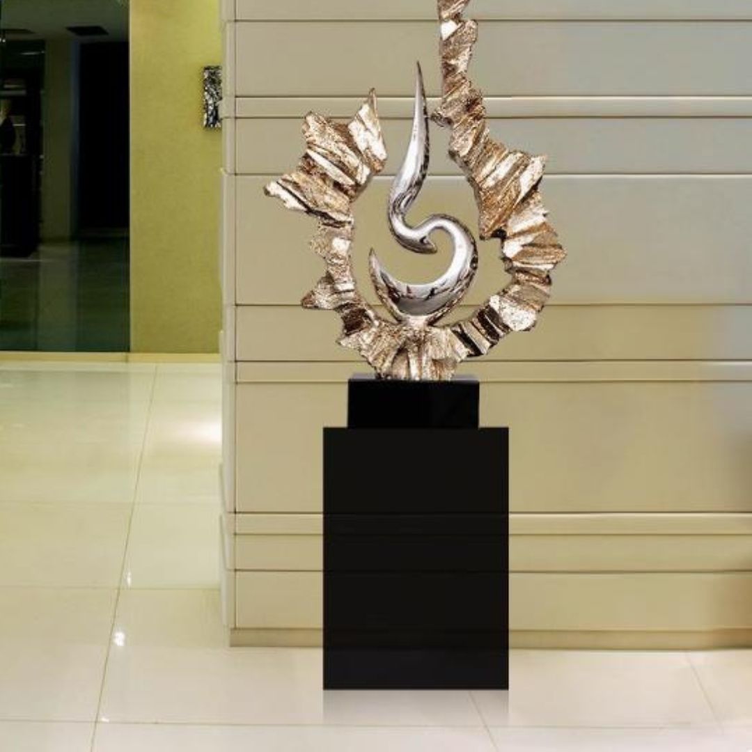 Tượng Trang Trí Hình Đóm Lửa Decor Không Gian Phòng Khách, Quà Tặng Tân Gia Phong Thuỷ