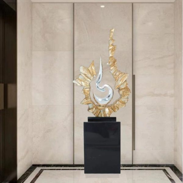 Tượng Trang Trí Hình Đóm Lửa Decor Không Gian Phòng Khách, Quà Tặng Tân Gia Phong Thuỷ