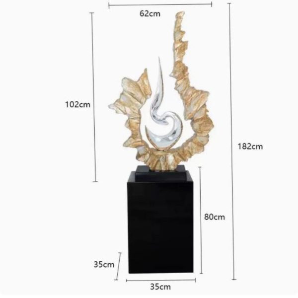 Tượng Trang Trí Hình Đóm Lửa Decor Không Gian Phòng Khách, Quà Tặng Tân Gia Phong Thuỷ