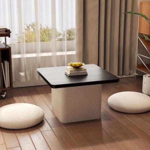 Bộ Bàn Ghế Bệt Vải Nhung Bông Trắng Phong Cách Tối Giản Nhật Bản Thưởng Thức Trà Chiều
