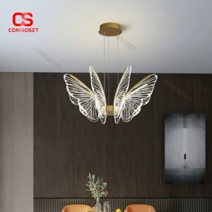 Đèn Chùm 6 Cánh Bướm Xinh Xắn Acrylic Trong Suốt Điệu Đà Trang Trí Bàn Ăn Nghệ Thuật