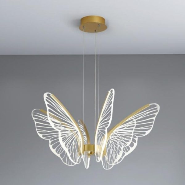 Đèn Chùm 6 Cánh Bướm Xinh Xắn Acrylic Trong Suốt Điệu Đà Trang Trí Bàn Ăn Nghệ Thuật