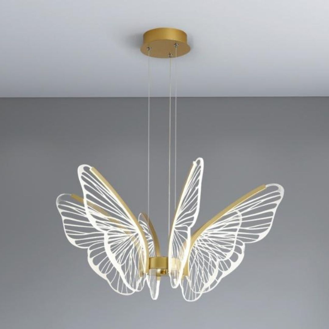Đèn Chùm 6 Cánh Bướm Xinh Xắn Acrylic Trong Suốt Điệu Đà Trang Trí Bàn Ăn Nghệ Thuật
