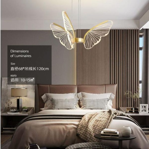 Đèn Chùm 6 Cánh Bướm Xinh Xắn Acrylic Trong Suốt Điệu Đà Trang Trí Bàn Ăn Nghệ Thuật
