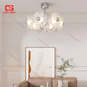 Đèn Chùm Bông Hoa 2 Cánh Acrylic Thanh Lịch Trang Trí Phòng Khách Phong Cách Bauhaus
