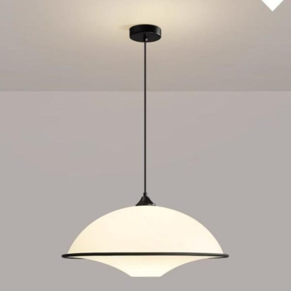 Đèn Chùm Đĩa Bay Màu Trắng Viền Đen Phong Cách Đan Mạch Tối Giản Bảo Vệ Mắt Tối Ưu