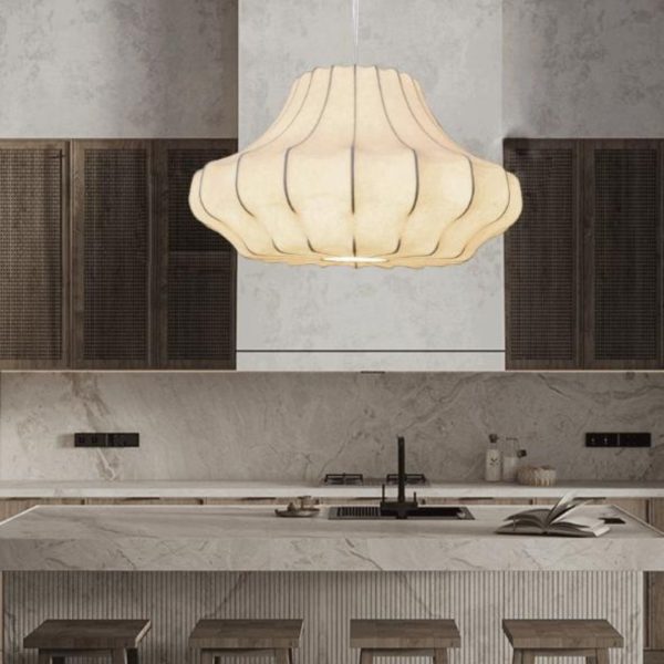 Đèn Chùm Lụa Tối Giản Phong Cách Wabi Sabi Decor Phòng Trà, Thiền, Nhẹ Nhàng Thư Giãn