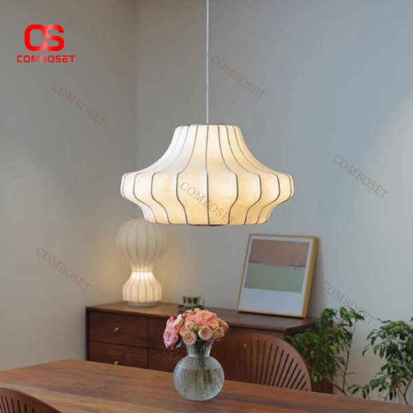 Đèn Chùm Lụa Tối Giản Phong Cách Wabi Sabi Decor Phòng Trà, Thiền, Nhẹ Nhàng Thư Giãn