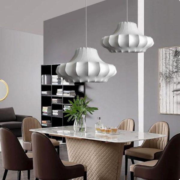 Đèn Chùm Lụa Tối Giản Phong Cách Wabi Sabi Decor Phòng Trà, Thiền, Nhẹ Nhàng Thư Giãn