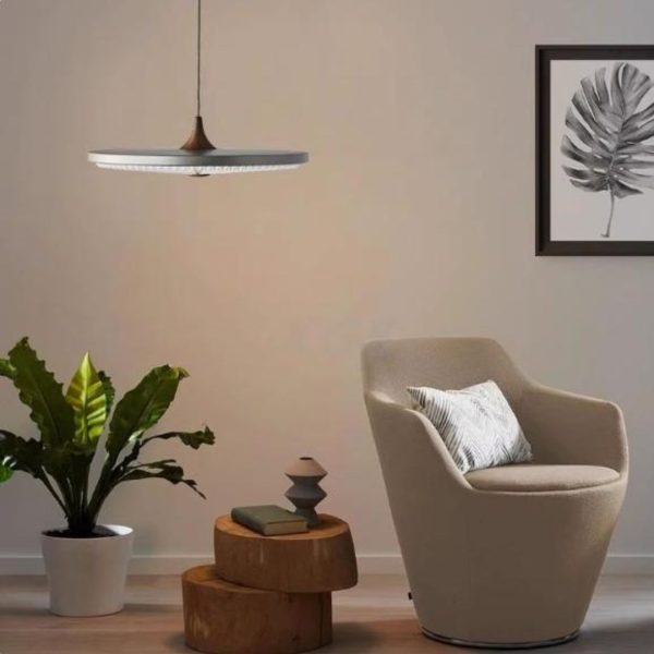 Đèn Chùm Tròn Đĩa Bay Chuôi Gỗ Phong Cách Retro Cổ Điển Decor Nhà Hàng Nhật Bản
