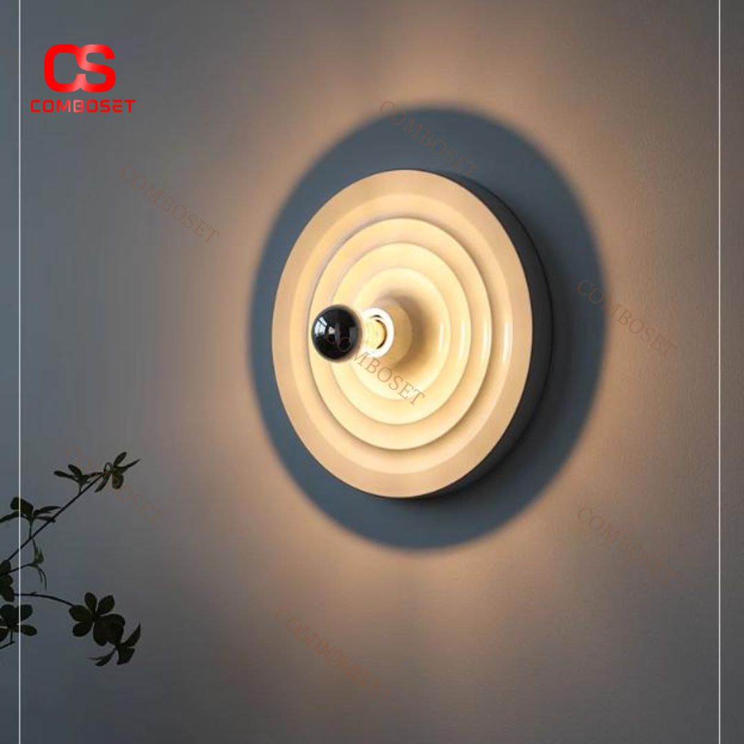 Đèn Tường Chiêng Sắt Tròn Retro Phong Cách Công Nghiệp Cá Tính Decor Quán Cafe, Nhà Hàng
