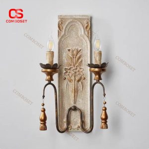 Đèn Tường Gỗ Kiểu Pháp Phong Cách Cổ Điển Decor Phòng Khách, Phòng Ngủ Vintage